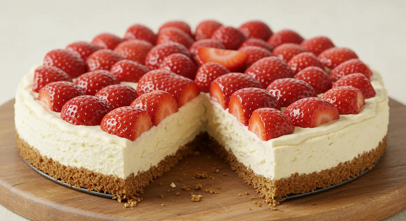 The Ultimate Strawberry Shortcake Cheesecake