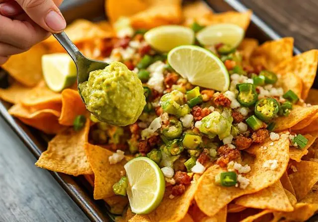 Step-by-step guide for making loaded beef nachos